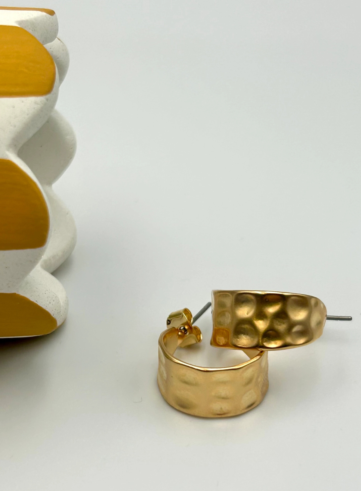 Sixton Textured Matte Open Hoop Earrings