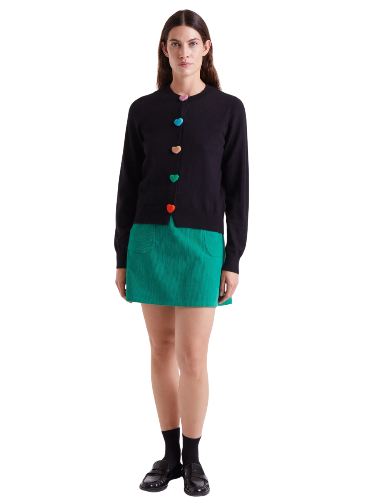 Button Front Cardigan in Black from Compañia Fantastica