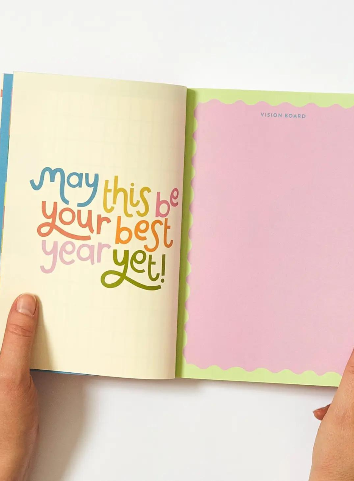 Rainbow Check 304 Page Daily Planner from Raspberry Blossom