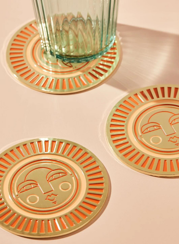 Sol Coaster in Peachey Orange from Cai & Jo