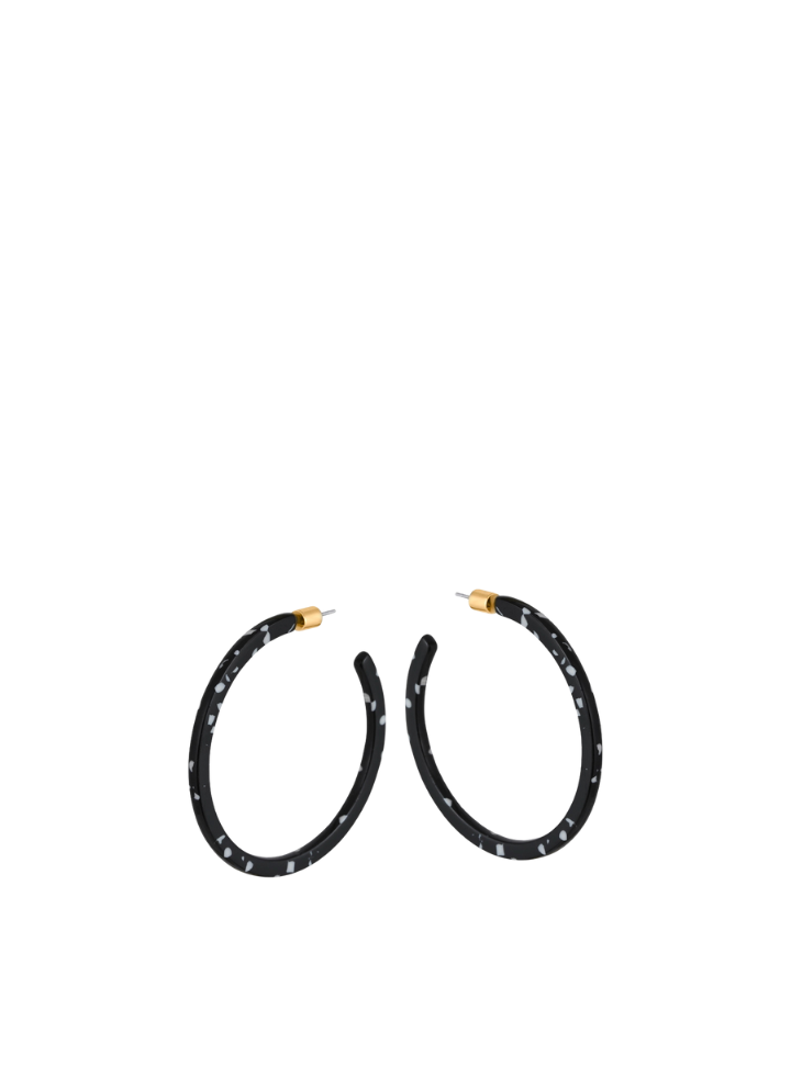 Marseille Thin Resin Hoops in Black from Big Metal