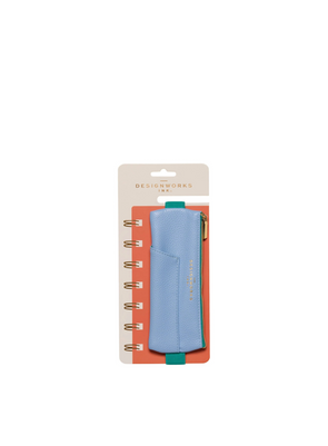 Vegan Leather Pen Pouch in Light Blue & Green from Designworks Ink
