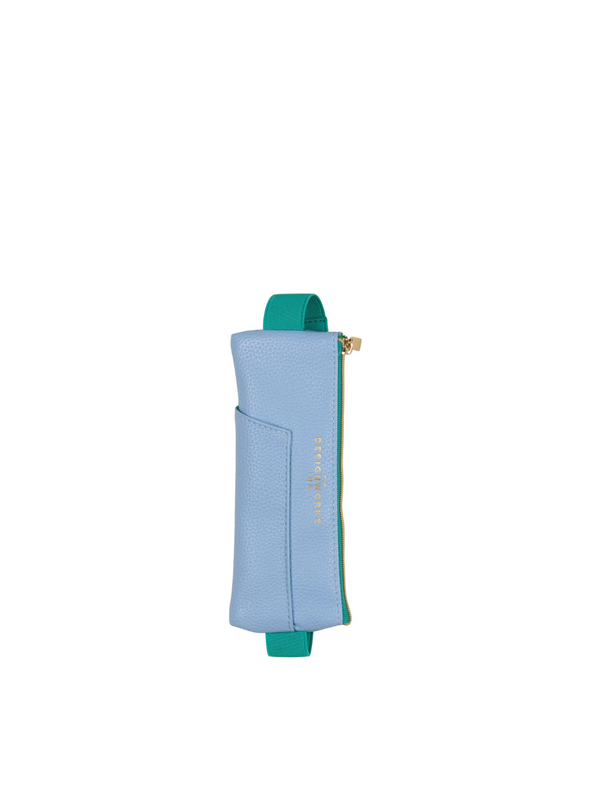 Vegan Leather Pen Pouch in Light Blue & Green from Designworks Ink