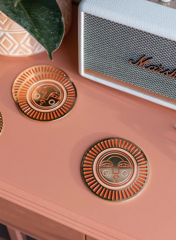 Sol Coaster in Peachey Orange from Cai & Jo