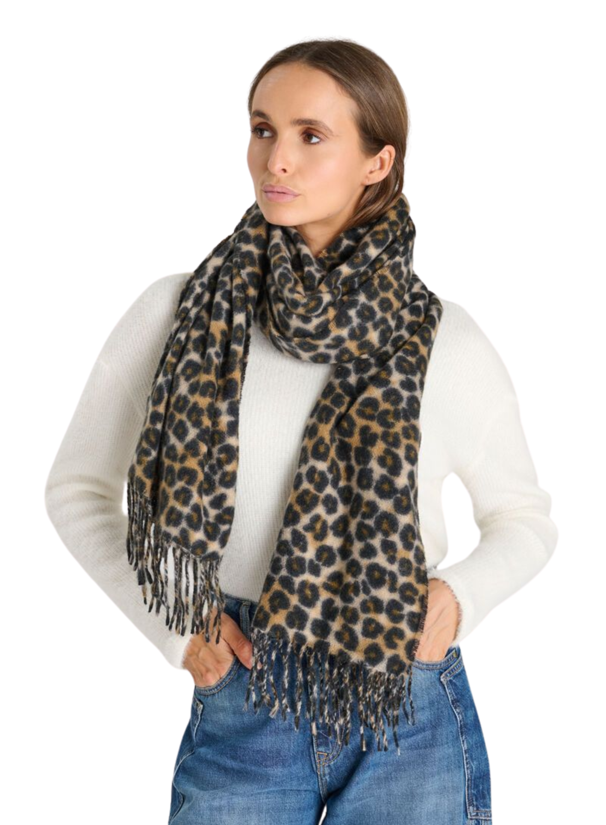 Le Temps des Cerises Jasmy Scarf in Leopard