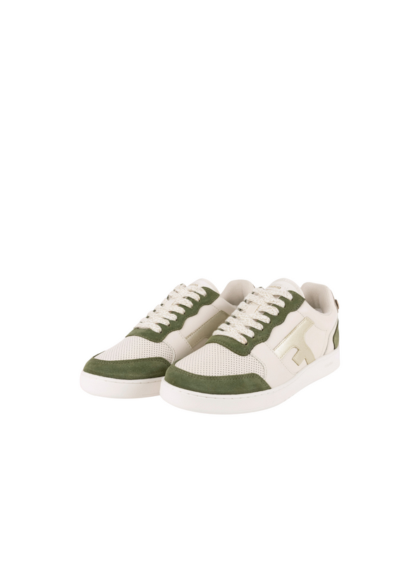 Hazel Baskets Leather Trainers in Kaki from Faguo