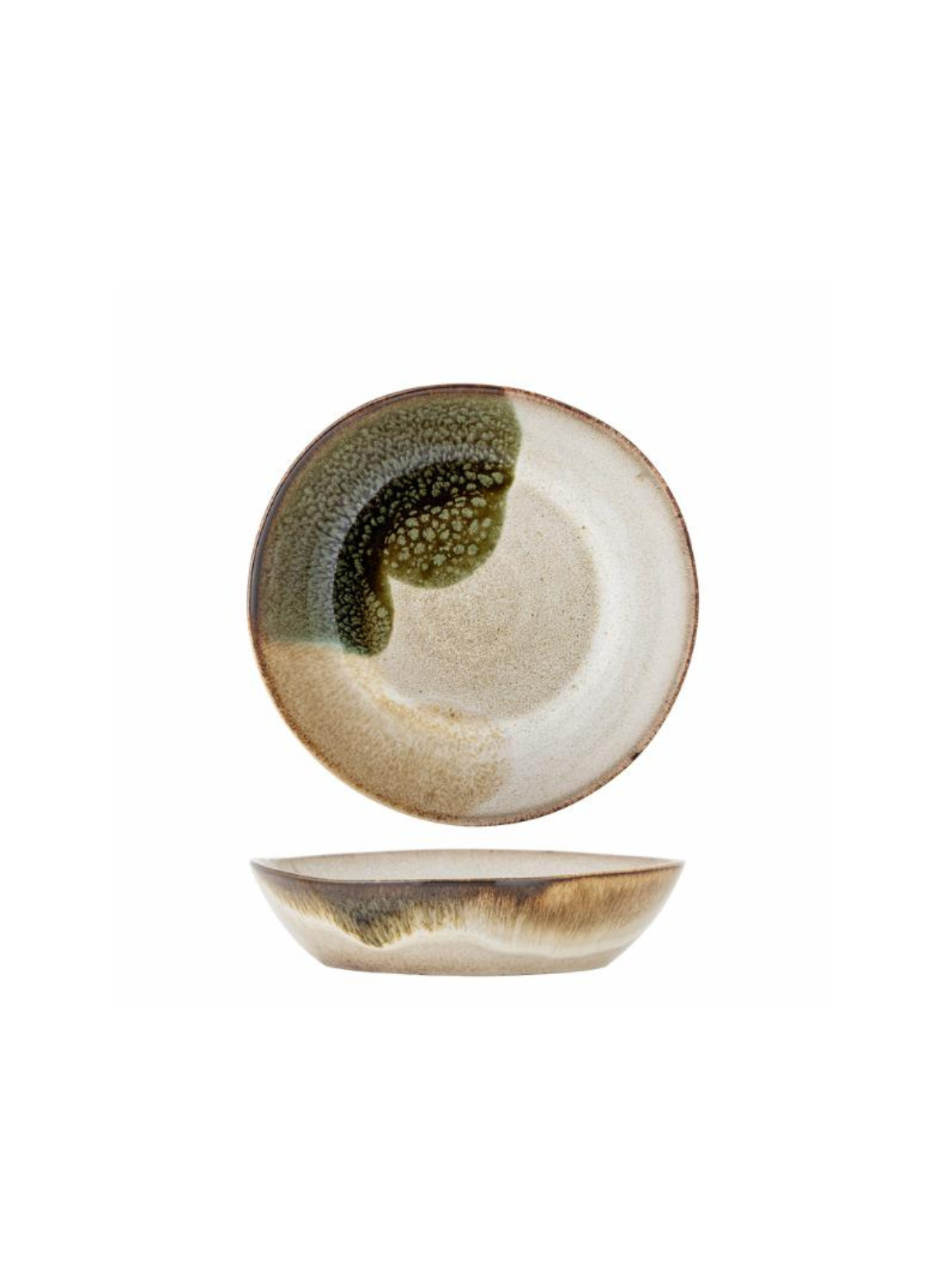 Bloomingville Green Stoneware Jules Deep Plate