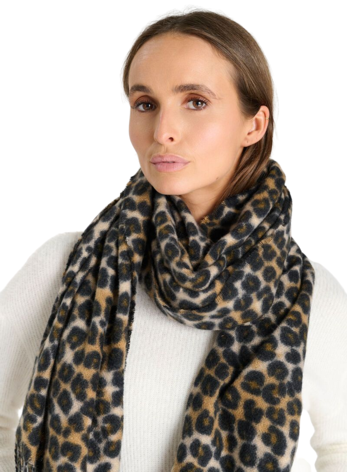 Le Temps des Cerises Jasmy Scarf in Leopard