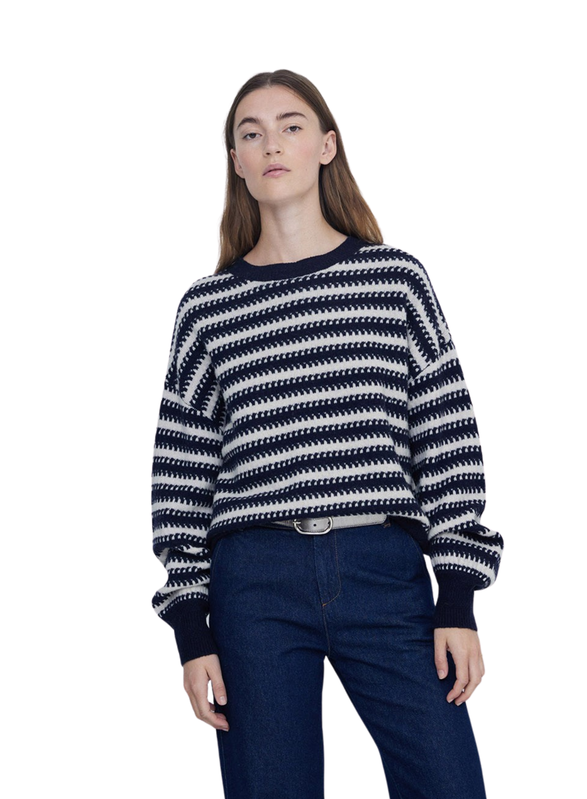 Daffy Jumper in Navy + Ecru from Yerse