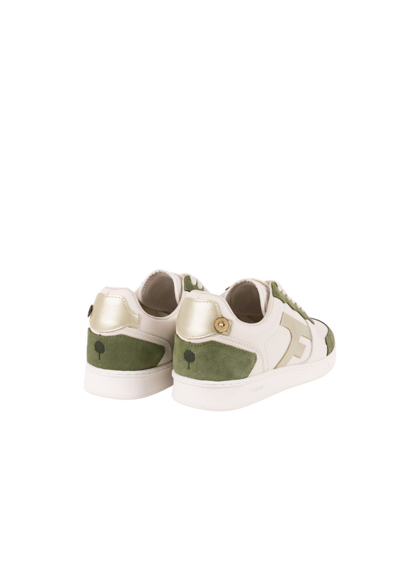 Hazel Baskets Leather Trainers in Kaki from Faguo