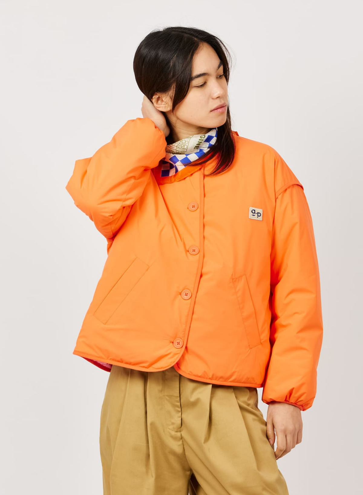 a.p Reversible Quilted Jacket In Orange