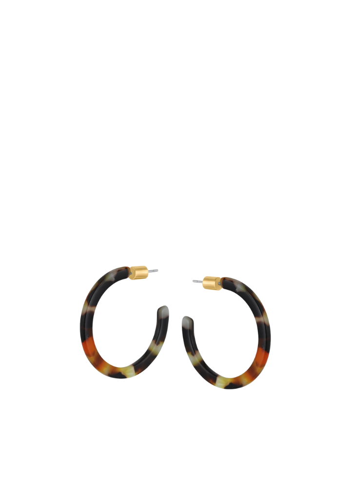 Marina Medium Resin Earrings in Orange & Black from Big Metal