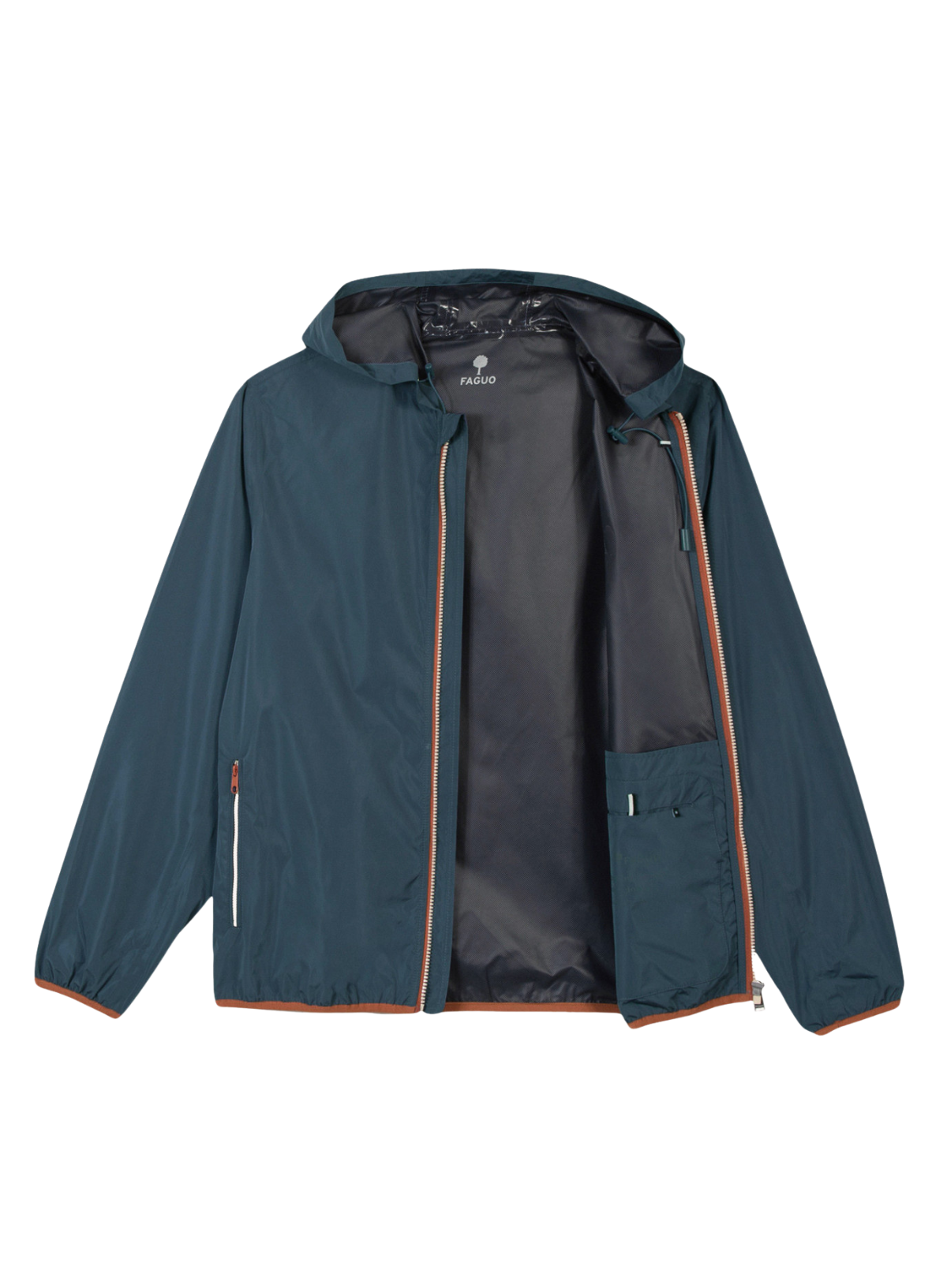 Faguo Carnoet Windbreaker Jacket in Navy Blue