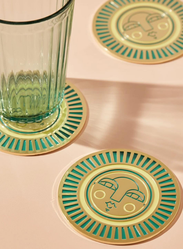 Sol Coaster in Teal from Cai & Jo