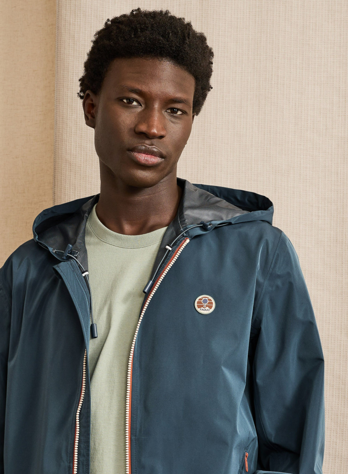 Faguo Carnoet Windbreaker Jacket in Navy Blue