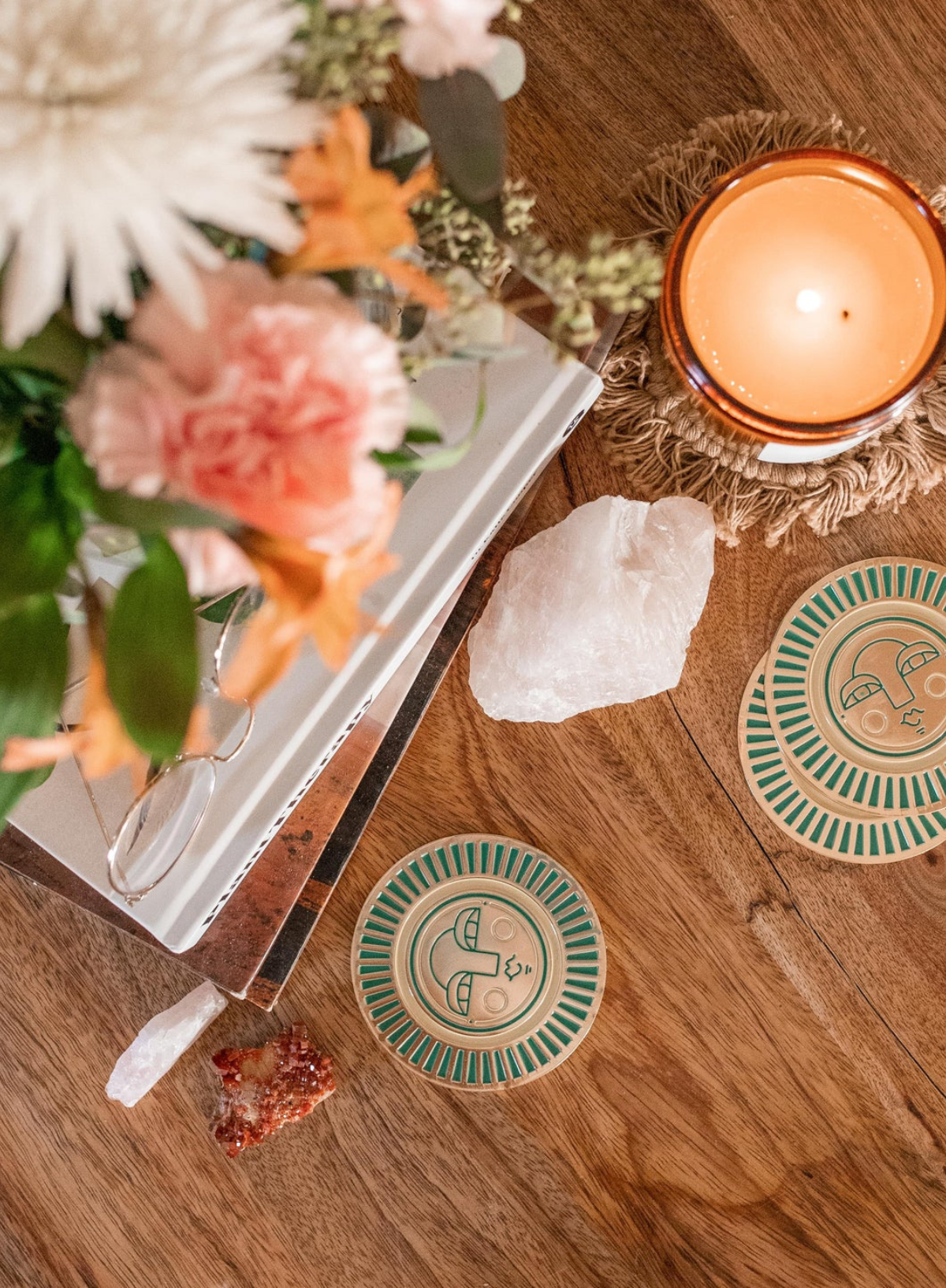 Sol Coaster in Teal from Cai & Jo