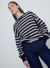 Daffy Jumper in Navy + Ecru from Yerse