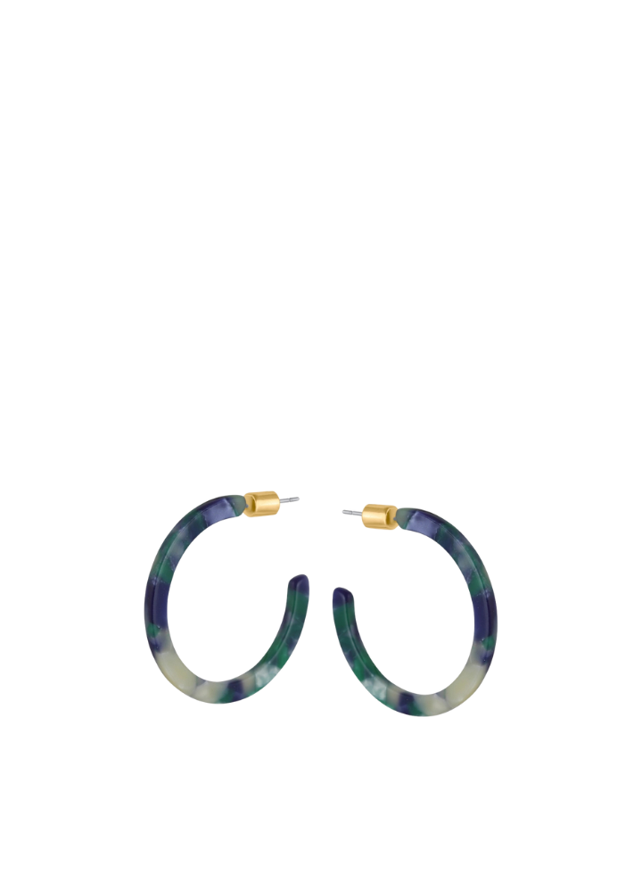 Marina Medium Sized Earrings in Green & Blue from Big Metal