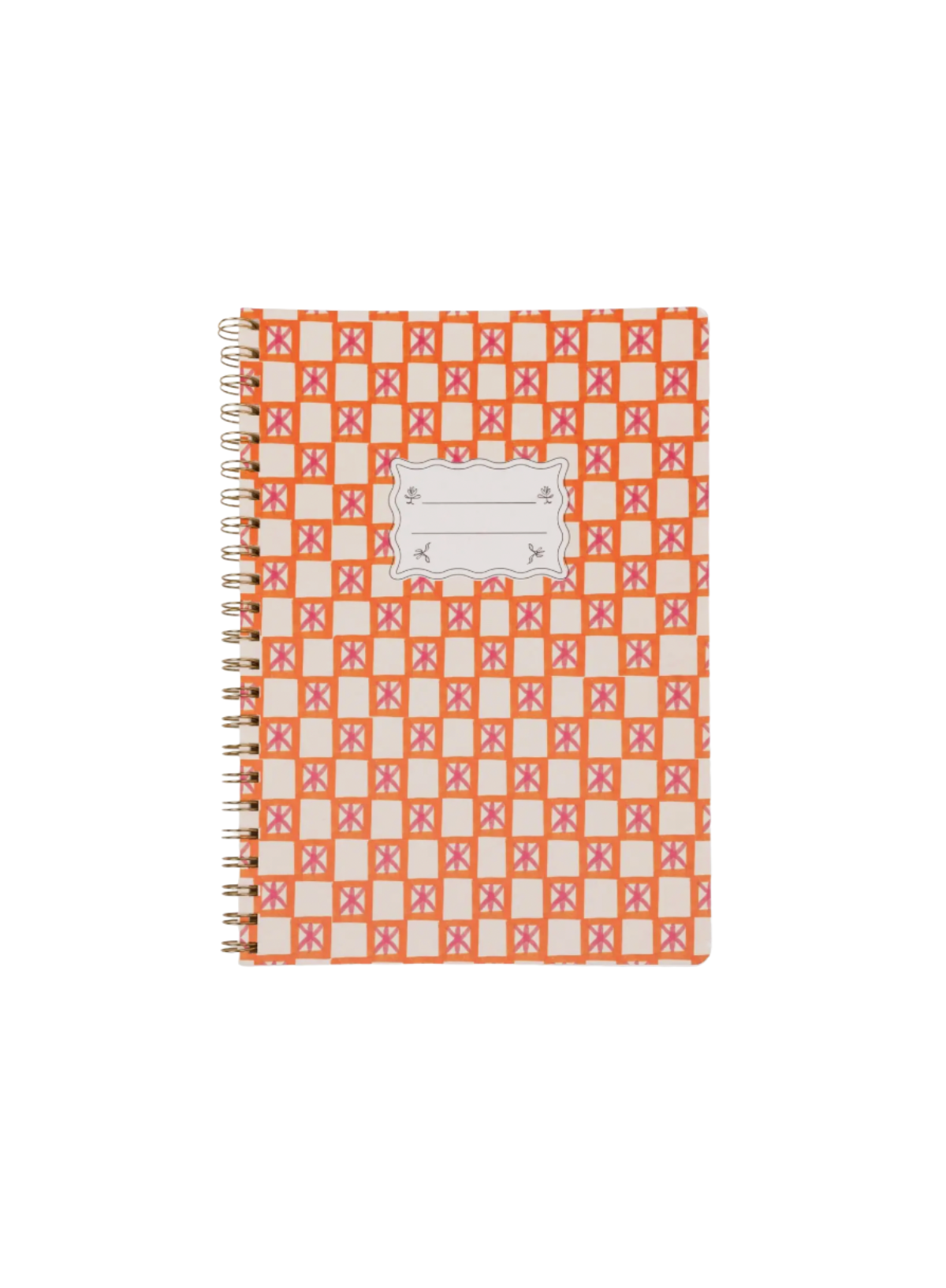 Designworks Tulip Large Twinwire Notebook - Orange Check