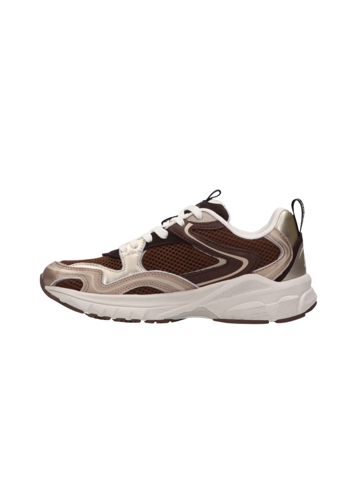 Maruti Novi Leather/Textile Trainer in Dark Brown/Metallic