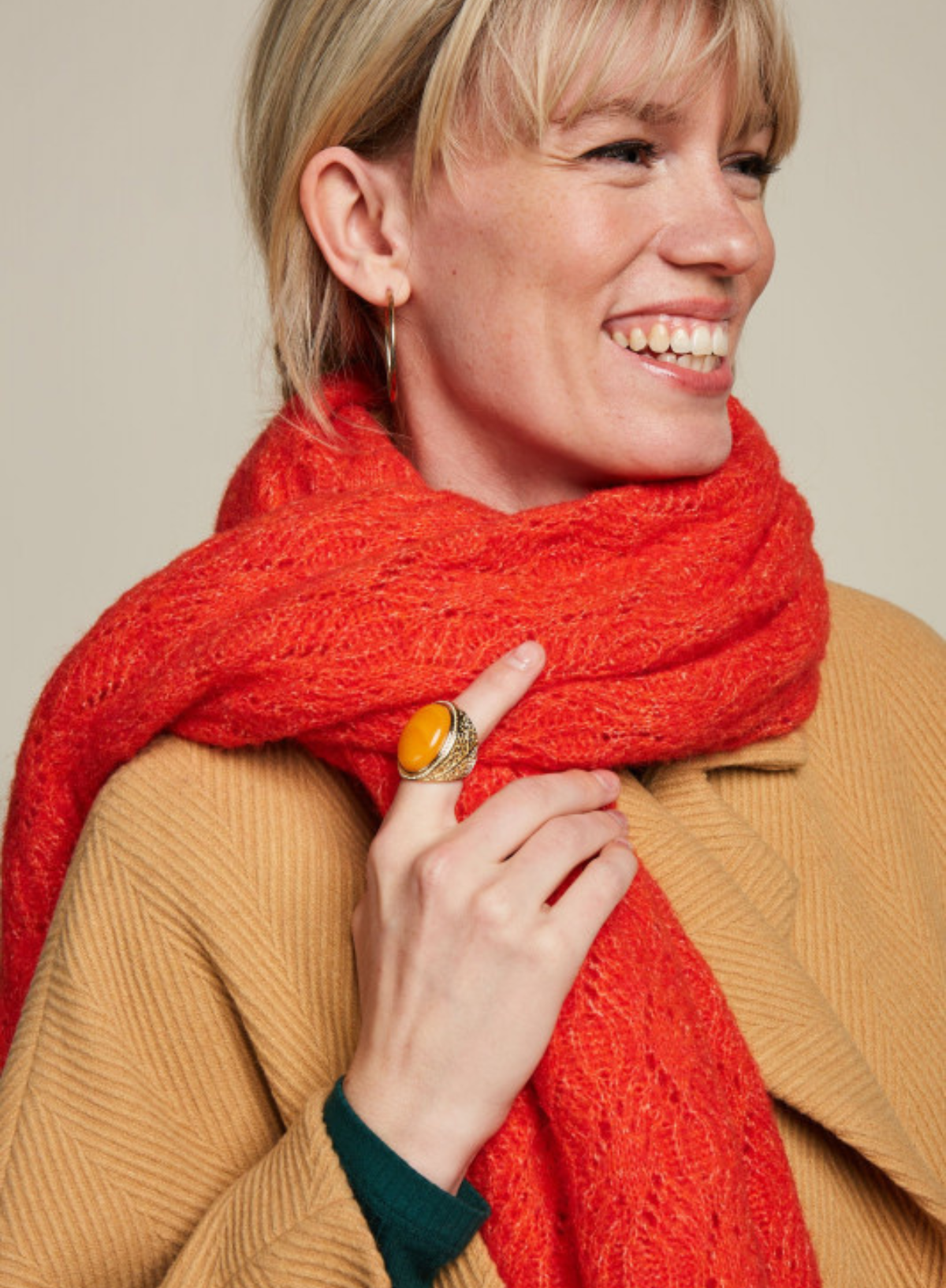 Scarf Ajour Borgo Spicy Orange from King Louie
