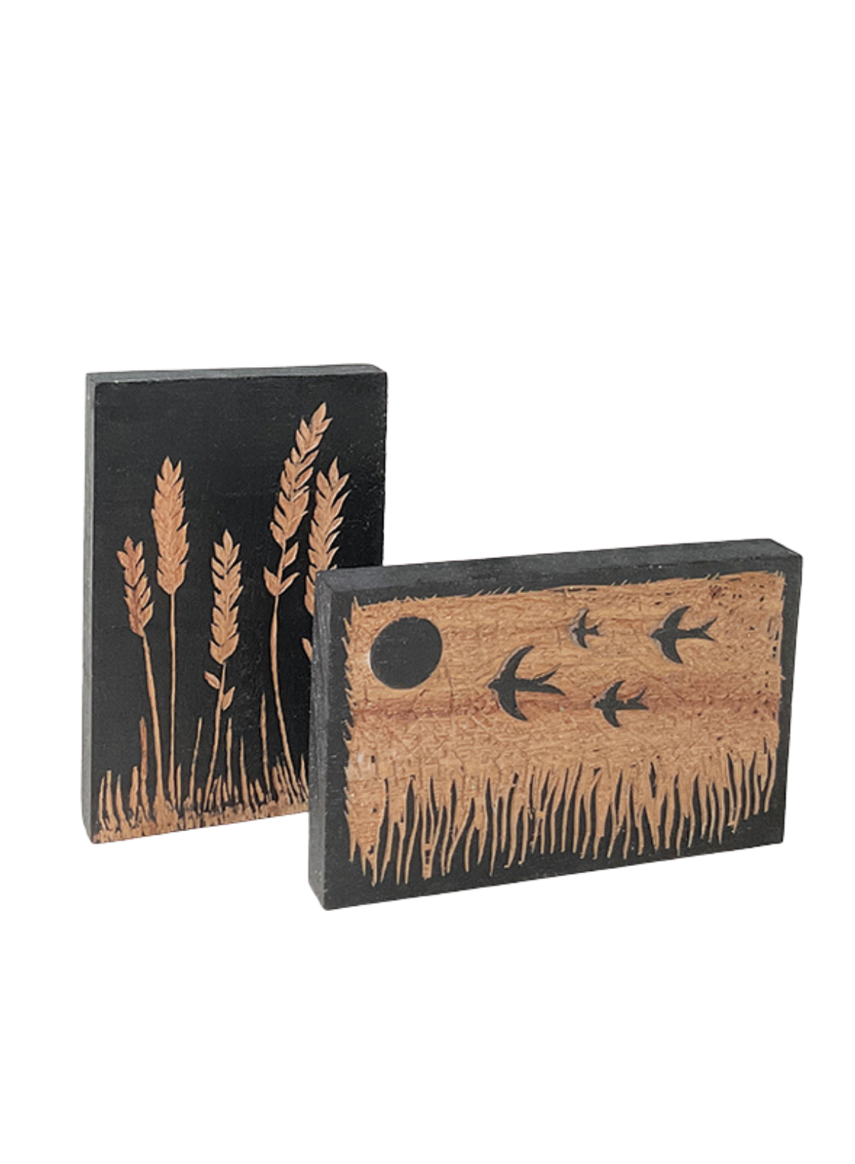 East of India Wood block Swallows