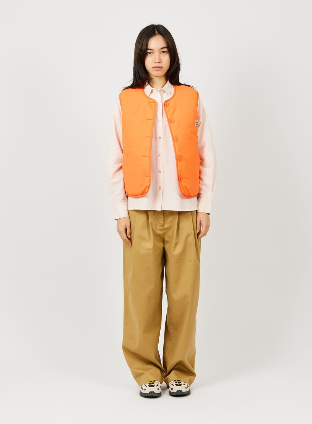 a.p Reversible Quilted Gilet In Orange
