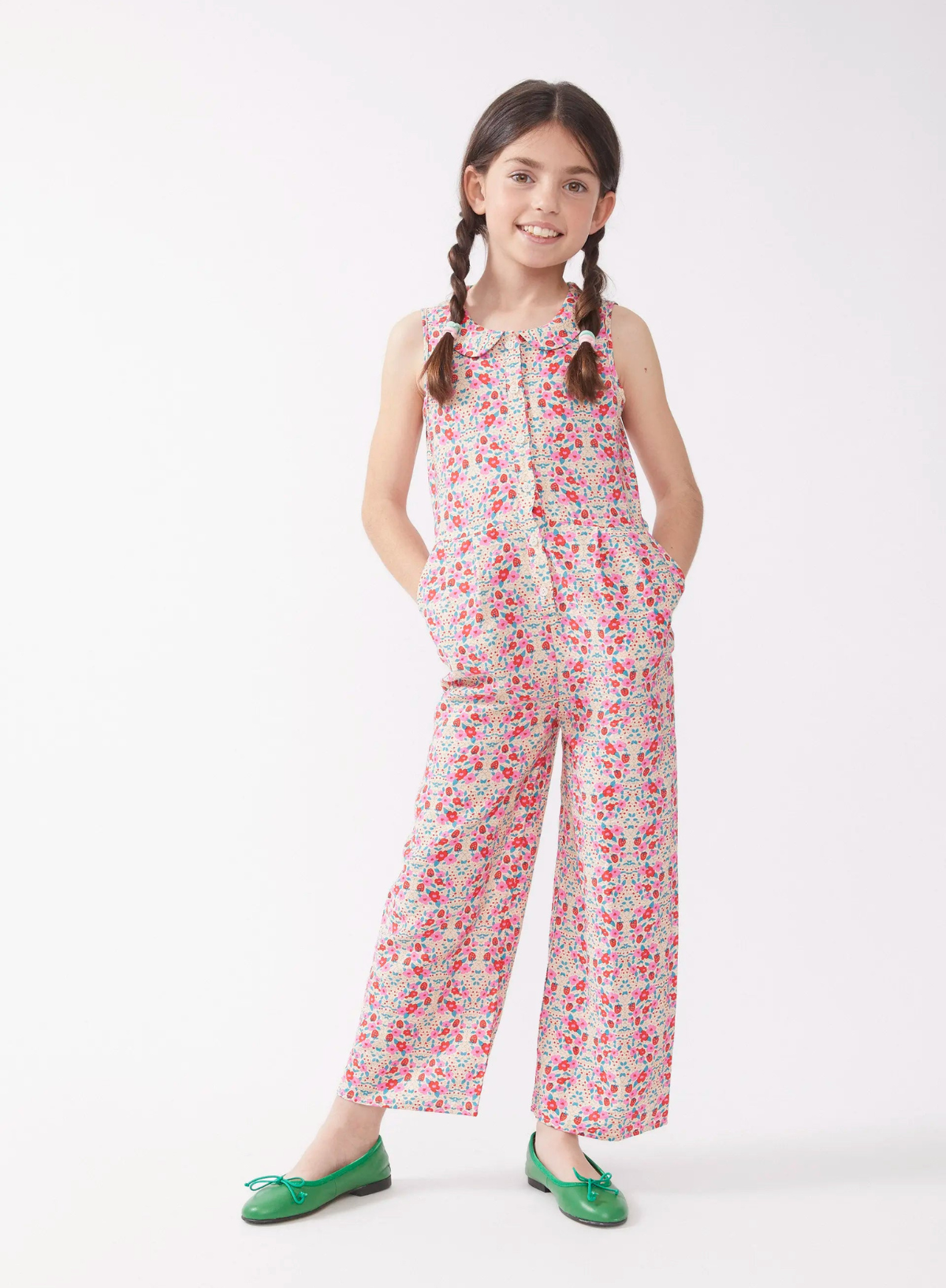 Sleeveless Jumpsuit in Floral Print from Compañia Fantastica Mini