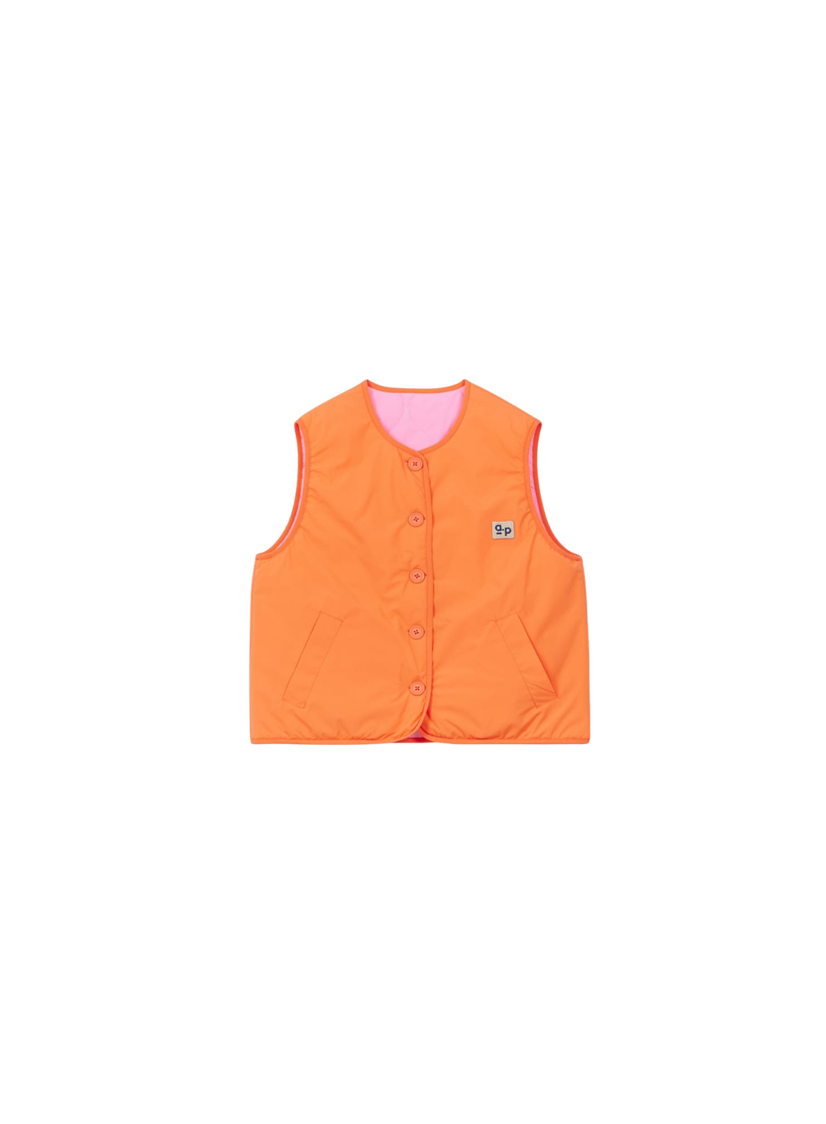 a.p Reversible Quilted Gilet In Orange