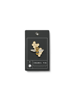 Honey Bee Enamel Pin from Ruff House Print Shop