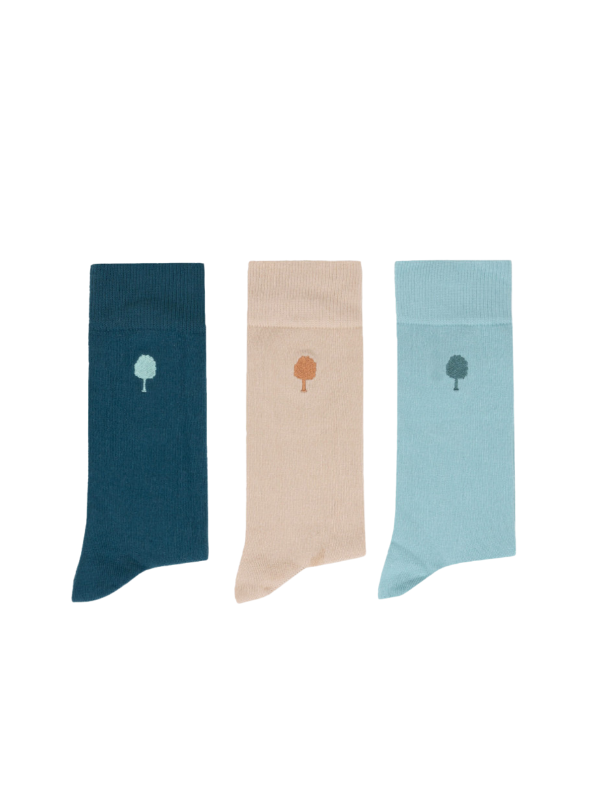 Box of 3 Socks in Ecru + Blue from Faguo