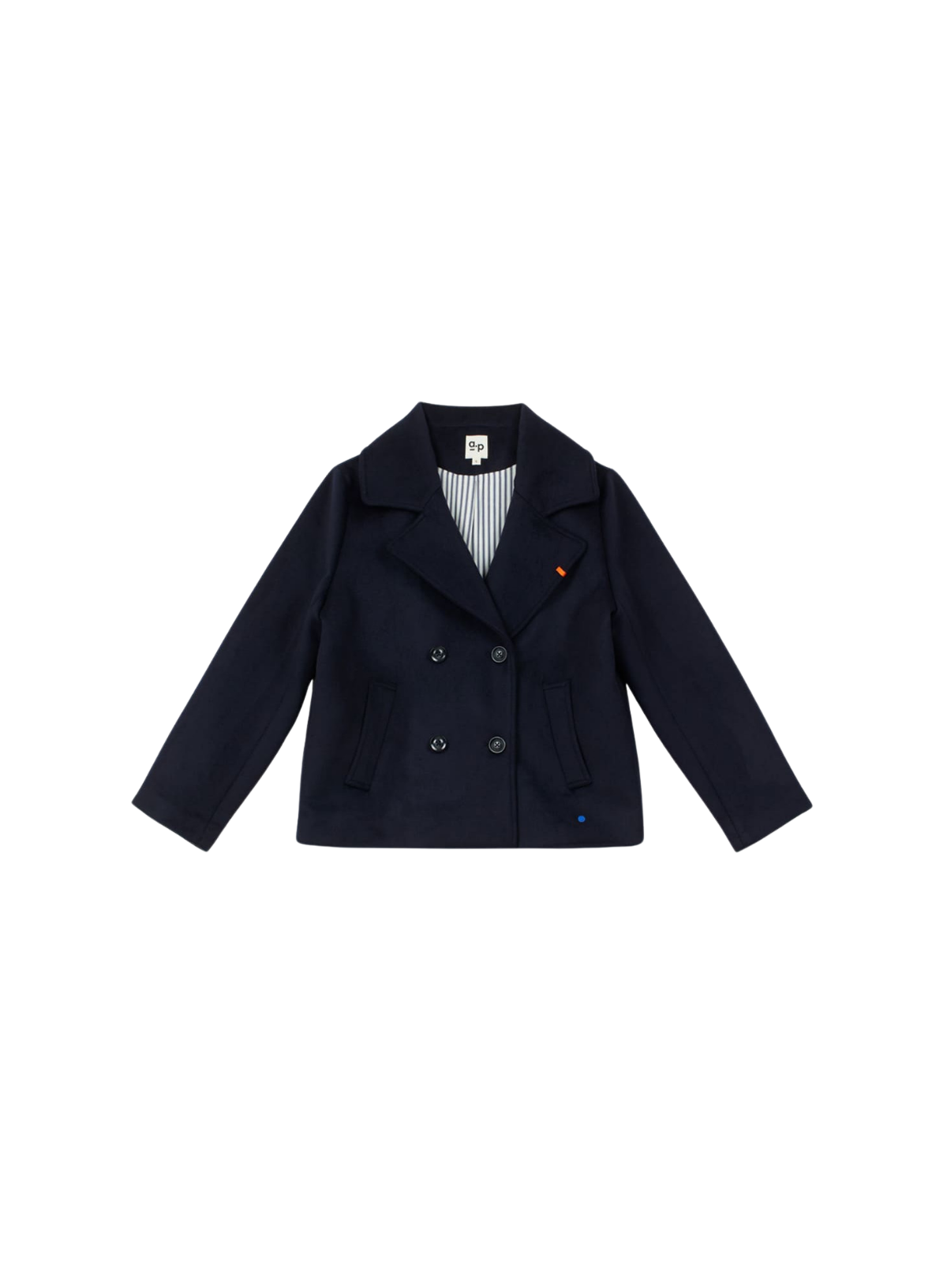 a.p Wool Blend Double Breasted Coat in Navy