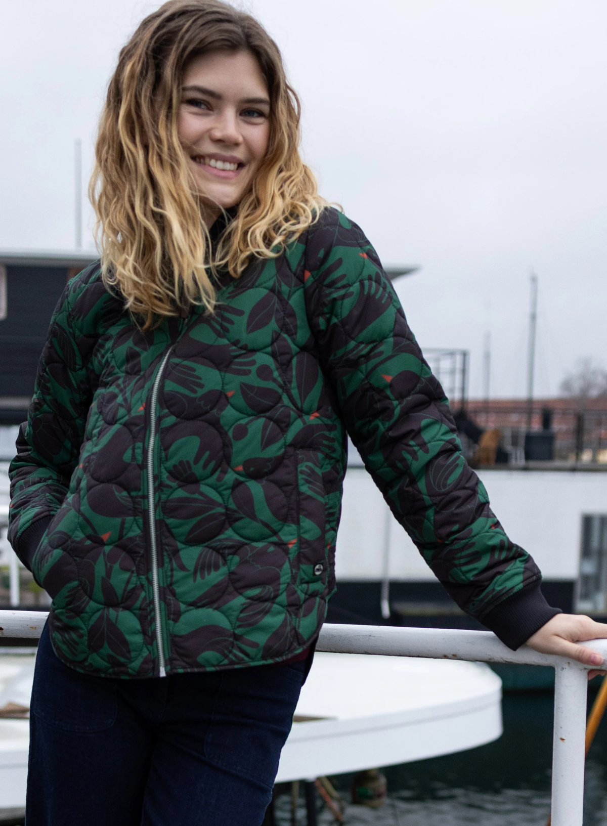 Danefae Dane Cando Thermo AOP Jacket in Dark Pine & Black Birdie-up