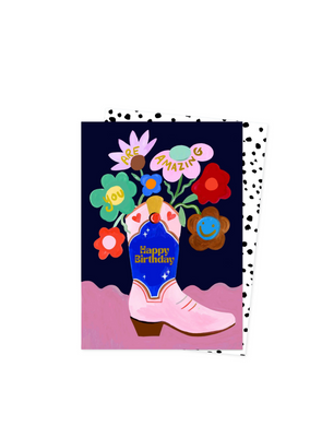 Happy Birthday Flower Boot Card from Eleanor Bowmer