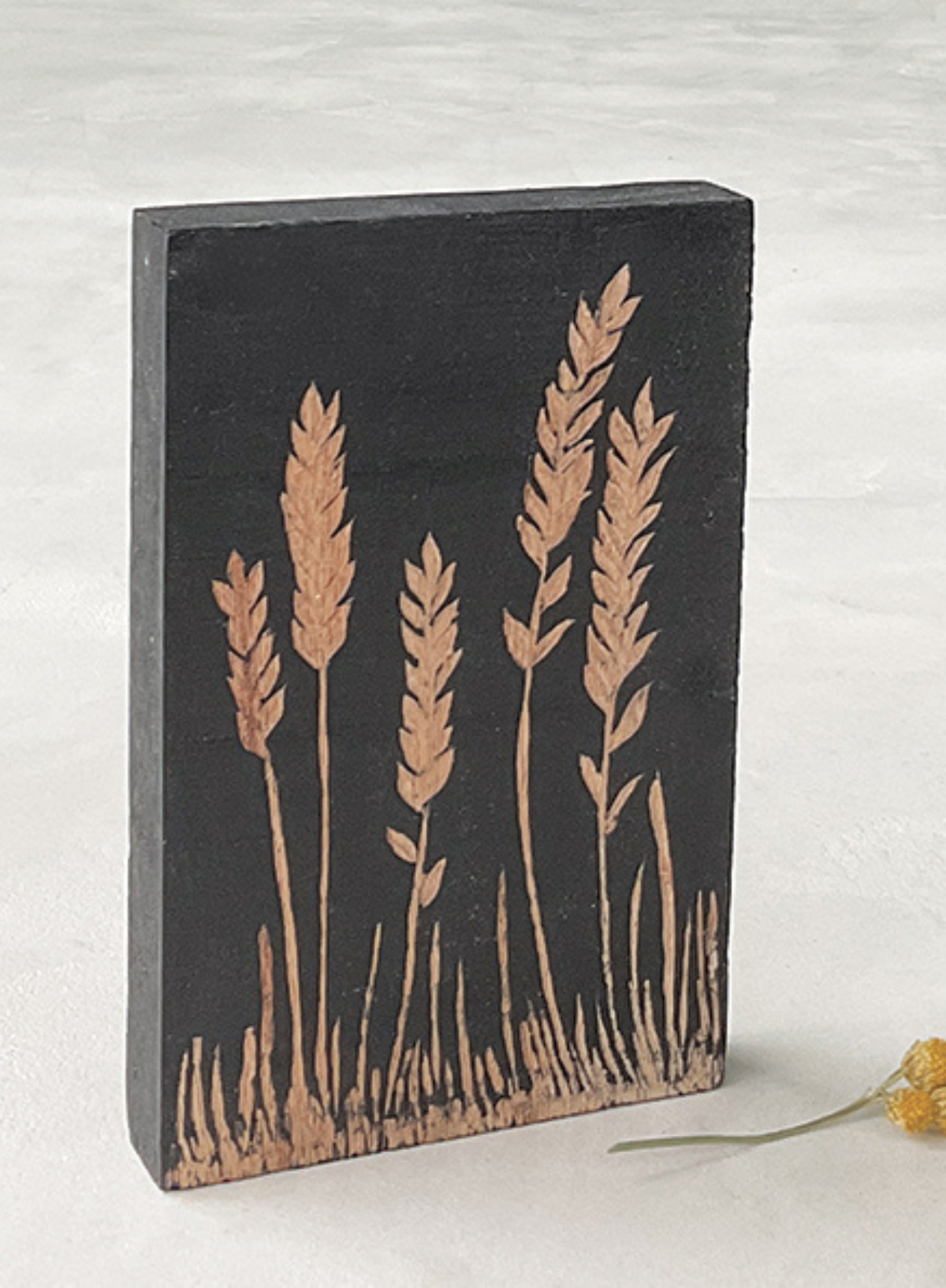 East of India Wood block Wheat ears