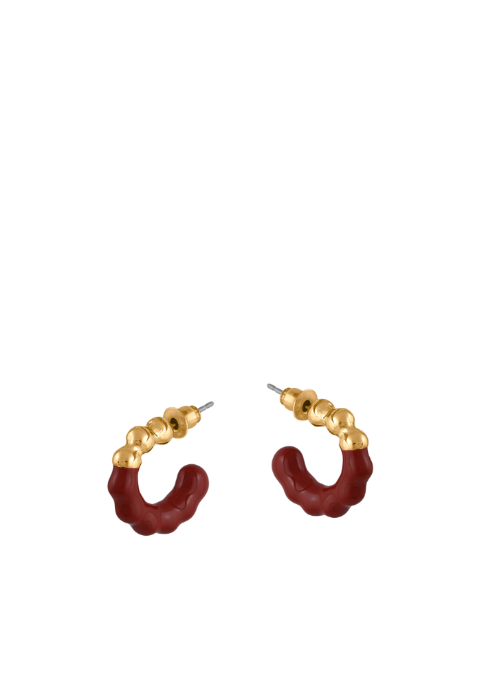 Jamelia Two Tone Enamelled Hoop Earrings in Red from Big Metal