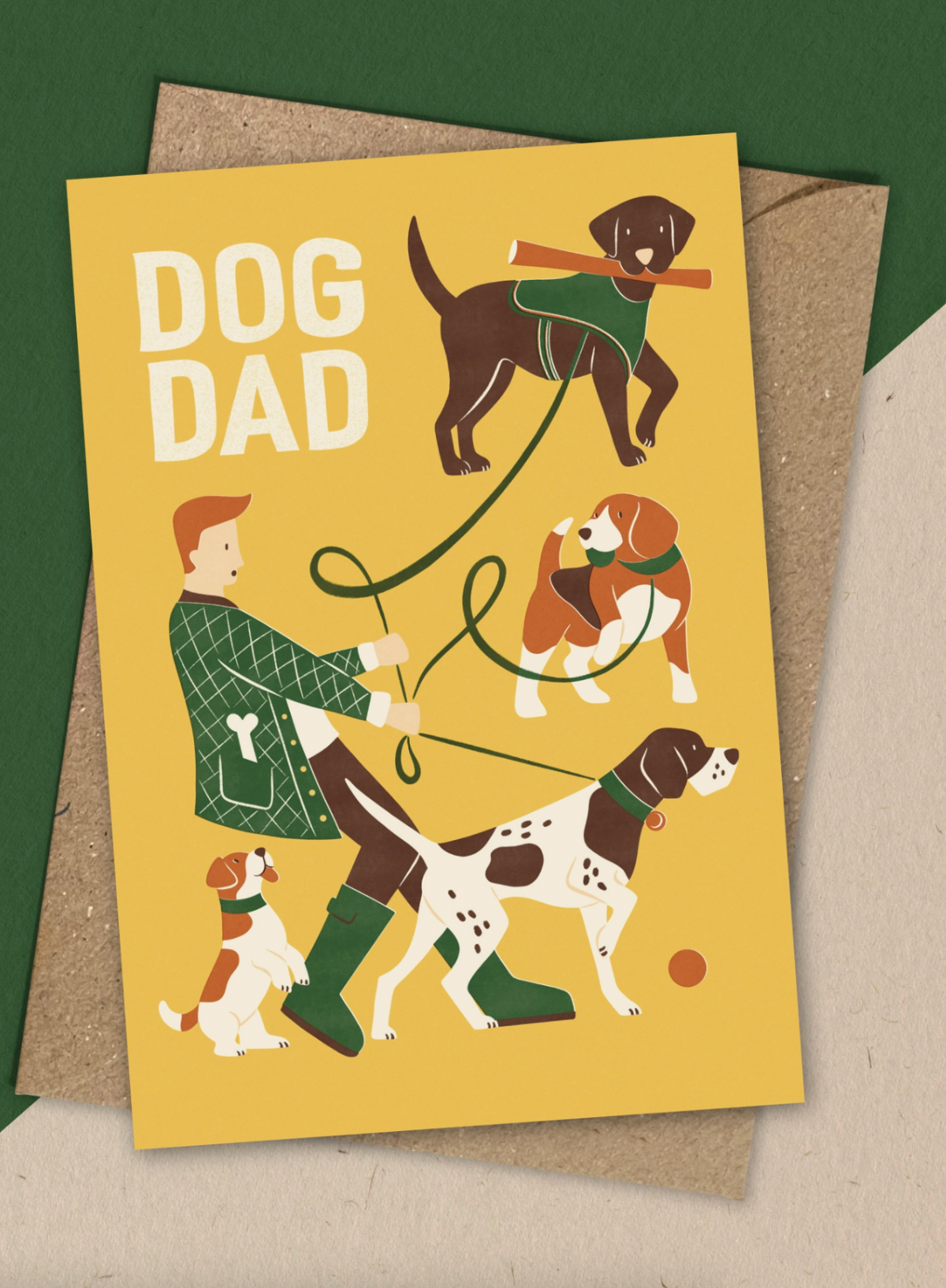 Bird & Co Dog Dad Fun Dog Walking Card