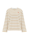 Billie Breton Top in Off White/Tan Lightning Strike from Sugarhill