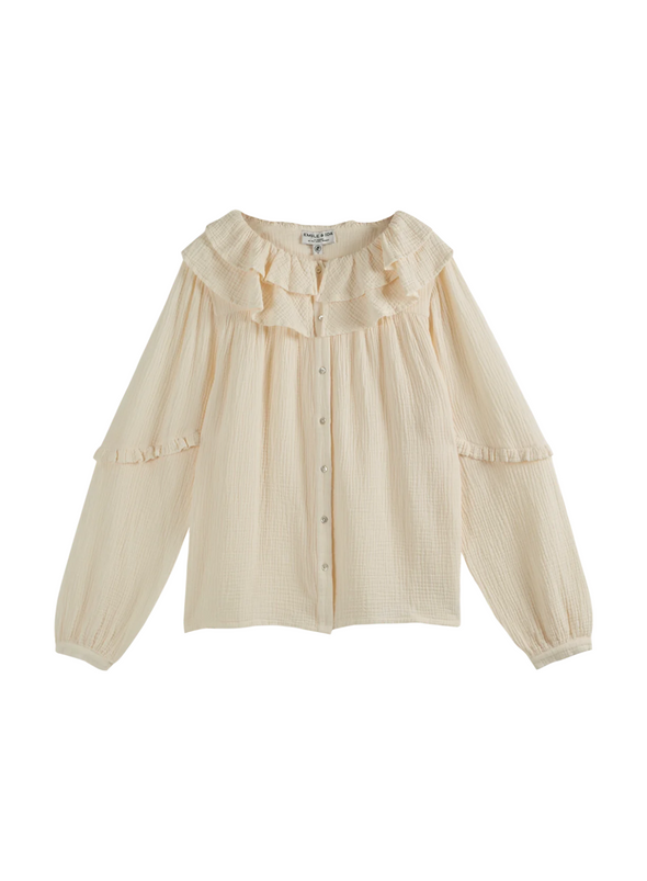 Cotton Gauze Blouse in Cream from Emile & Ida