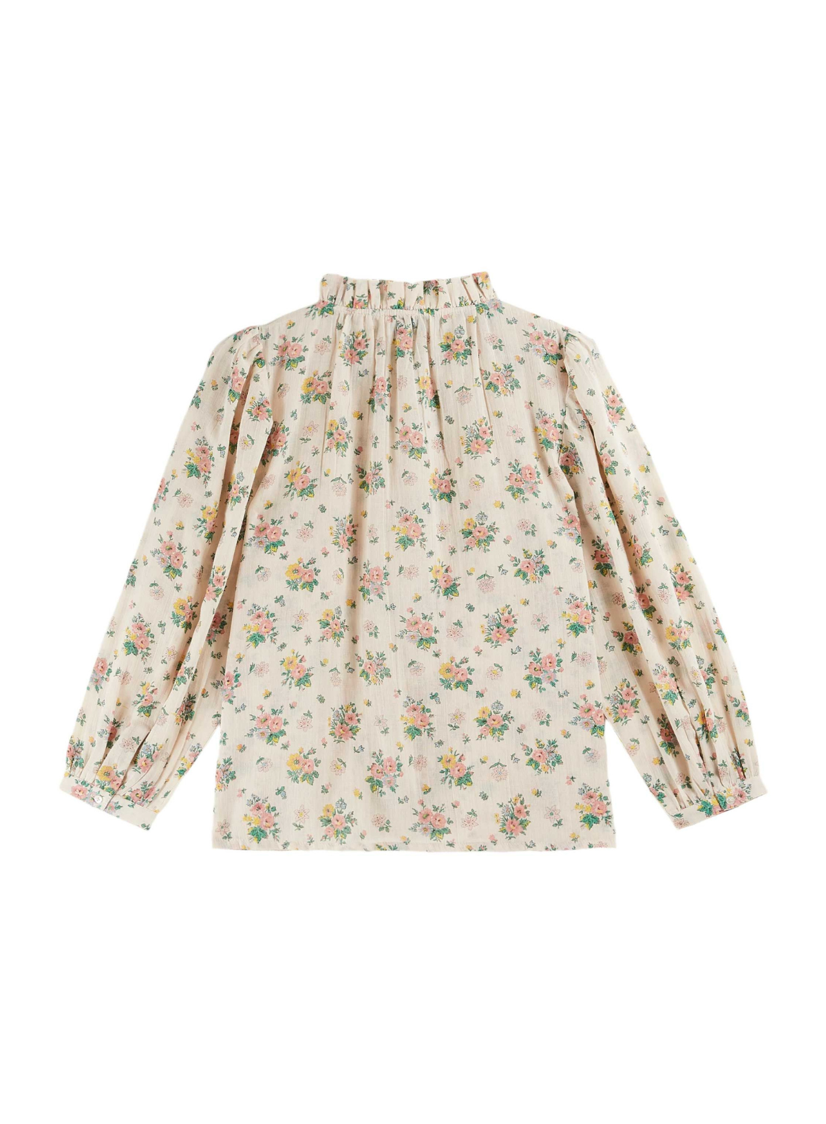 Begonia Printed Ruffled Blouse in Rose Print from Emile & Ida
