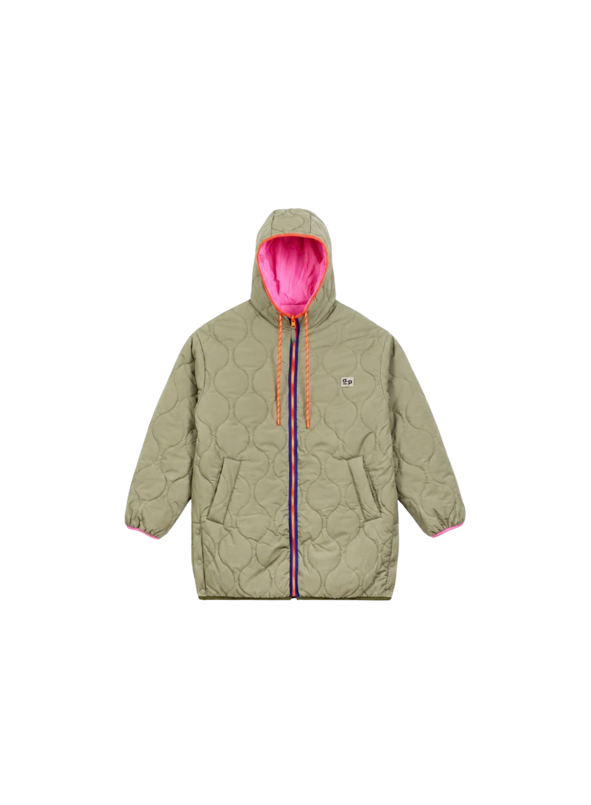 a.p Reversible Quilted Parker in Khaki