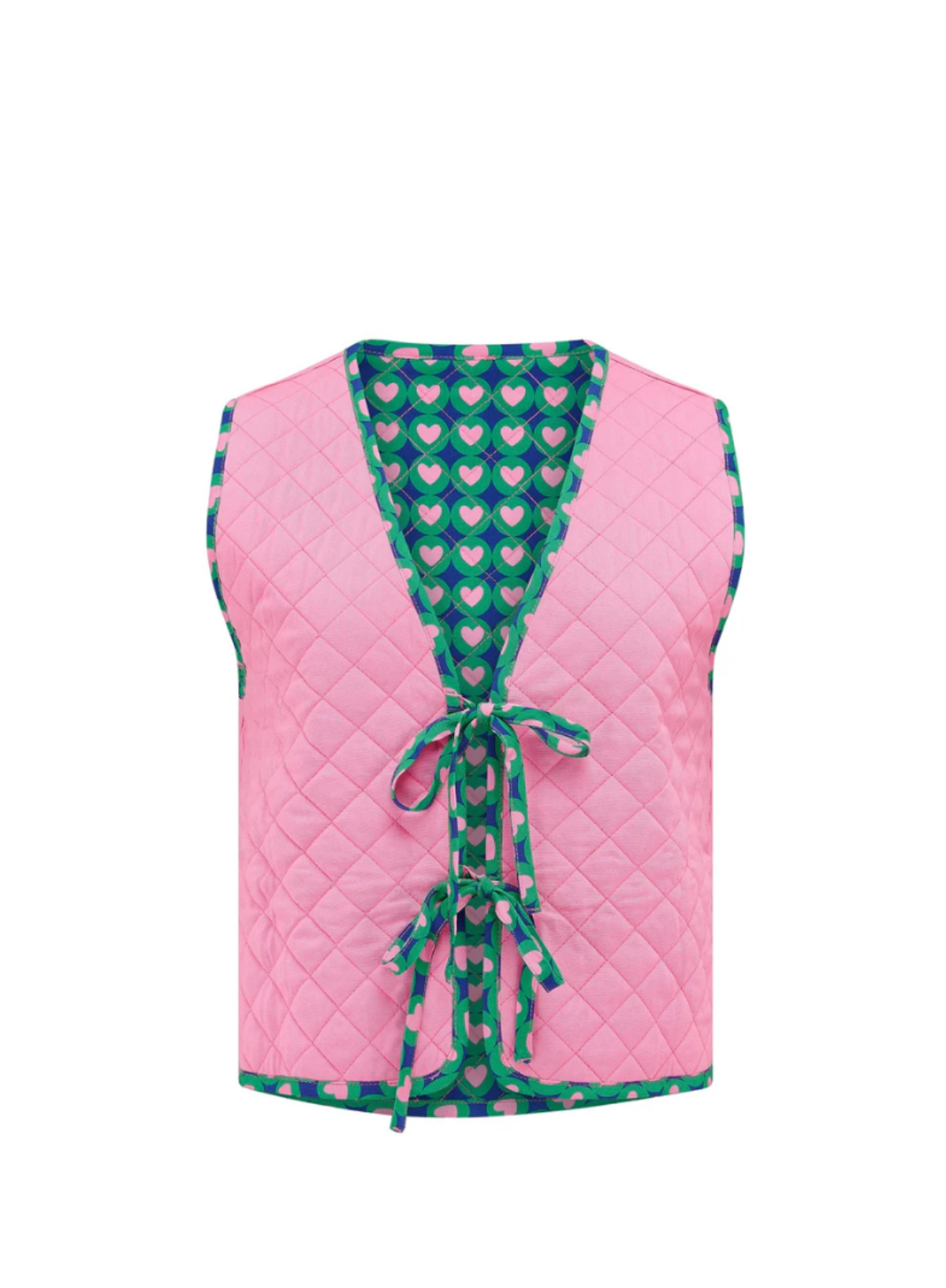 Sugarhill Vander Navy Heart Quilted Waistcoat