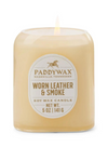 Vista Glass Candle Tan in Worn Leather & Smoke 5oz from Paddywax