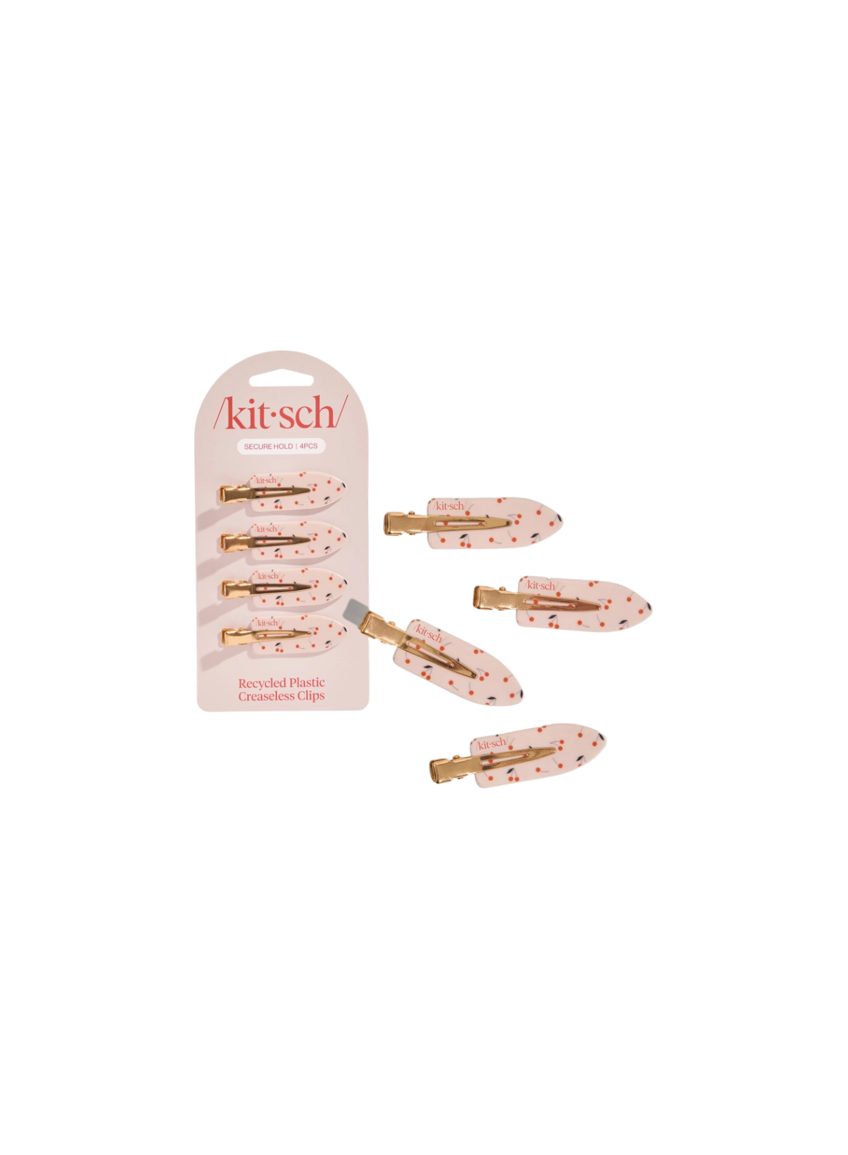 Kitsch Creaseless Clips 4pc Set in Cherry Print