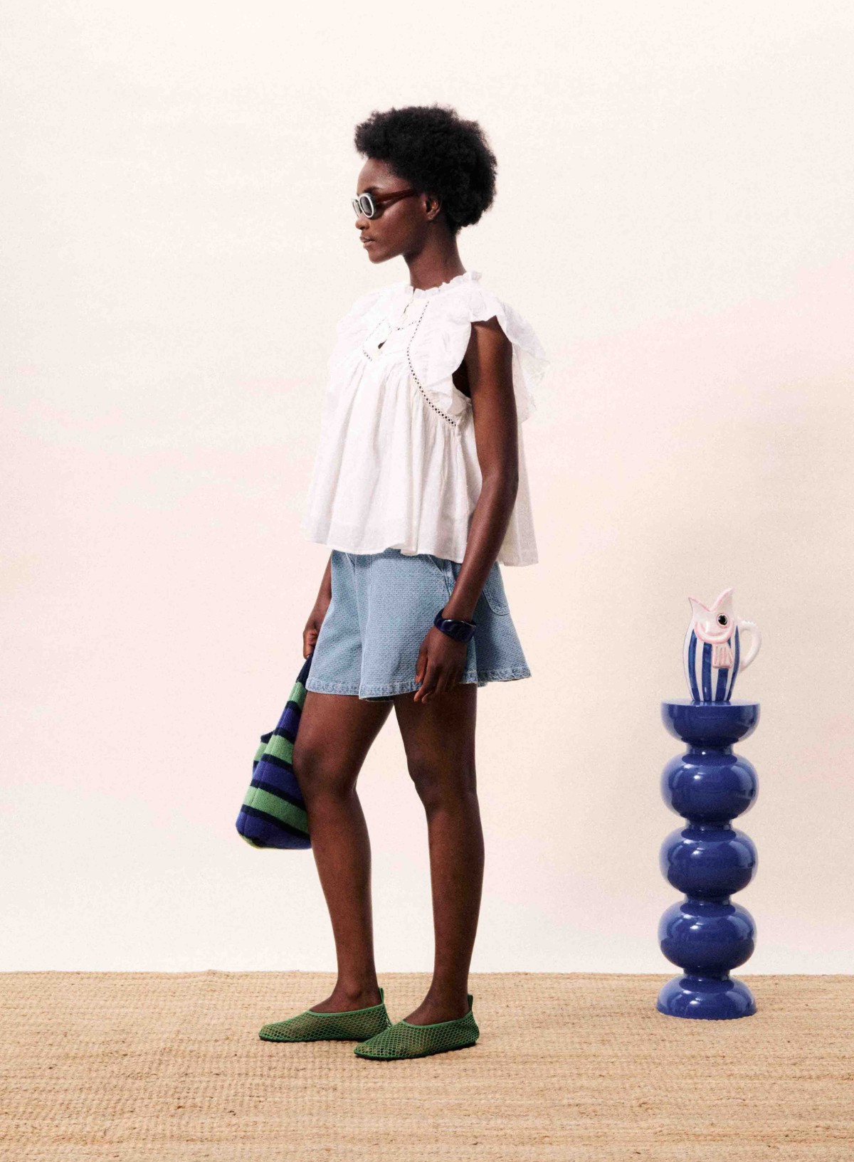 FRNCH Khoi Light Blue Short