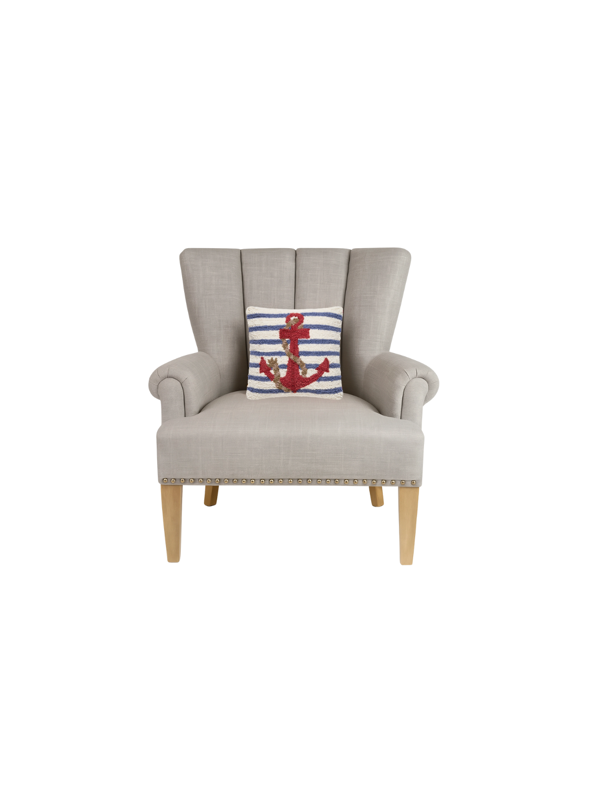 Peking Handicraft Stripe Anchor Hook Pillow