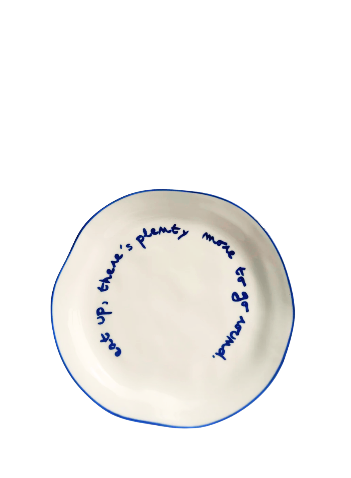 MÆGEN Slogan Plate "Eat up there's plenty more" in Blue