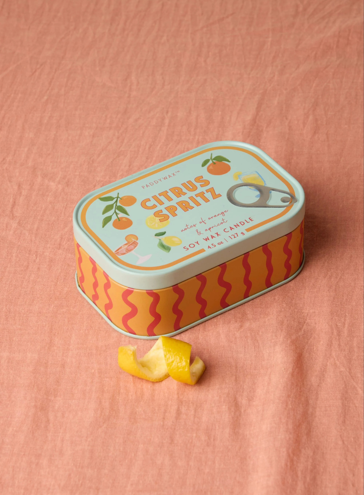 Paddywax 4.5oz Bistro Printed Tin - Orange Citrus Spritz