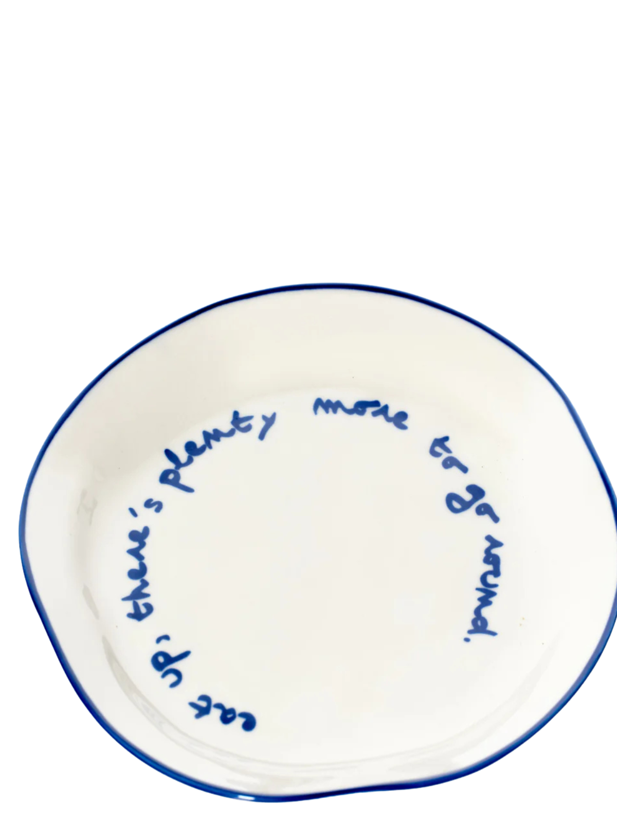 MÆGEN Slogan Plate "Eat up there's plenty more" in Blue