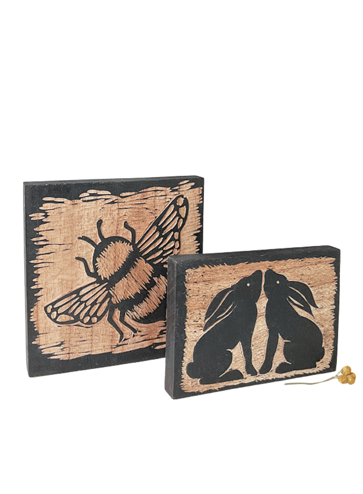 East of India Wood block Hares